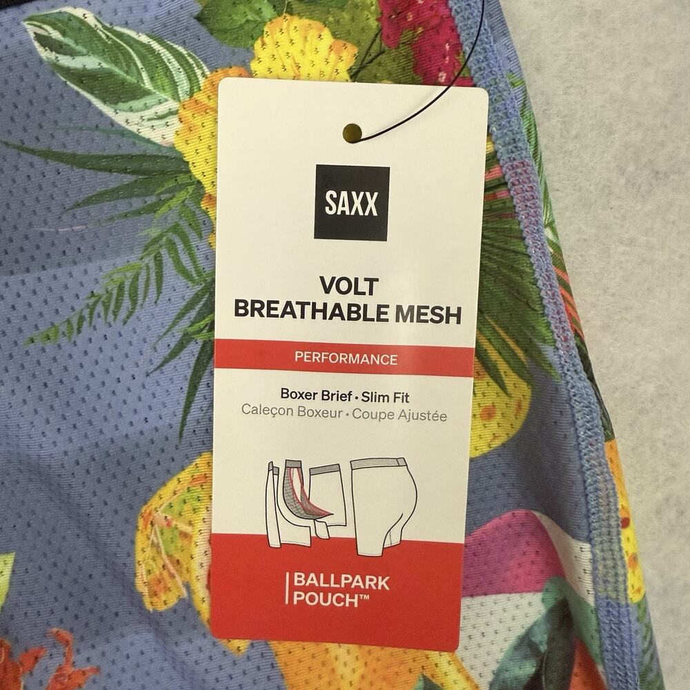 SAXX Boxer Briefs Mens Medium Slim Fit Volt Breathable Mesh BallPark Pouch NWT - Picture 4 of 12